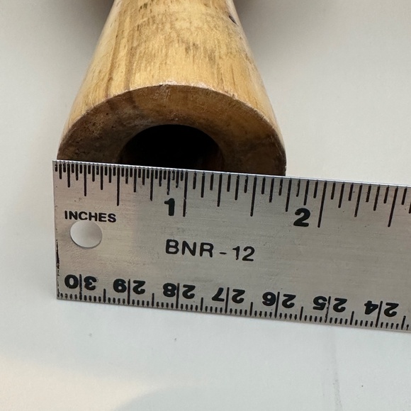 Vintage Turned wood candlestick holder or vase for dried flowers - Picture 10 of 13